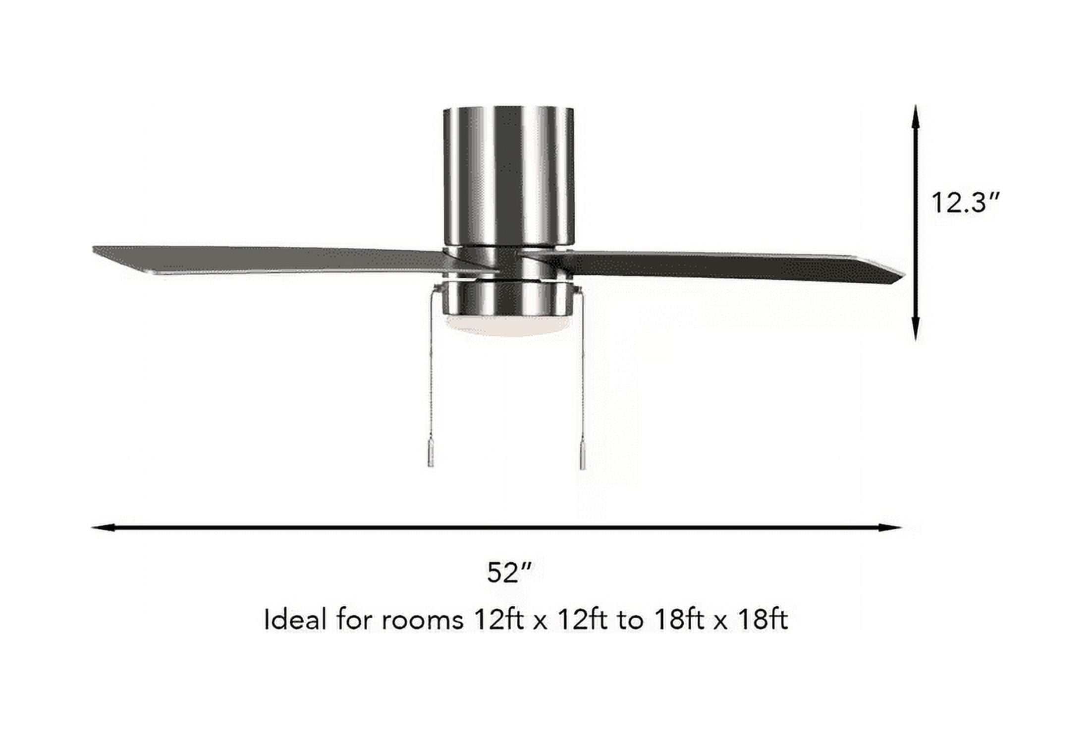 Scenic 52 in. Integrated LED Indoor Brushed Nickel Hugger Ceiling Fan with Reversible Motor  Reversible Blades Included