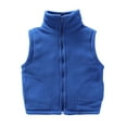 thumbnail image 2 of Busydd Boys Girls Winter Vest 3-12 Years Solid Color Sleeveless Zipper Boys Winter Jacket Unisex Comfortable Warm Fuzzy Kids Winter Coats, 2 of 3