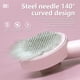 thumbnail image 5 of Peine de mano para mascotas de acero inoxidable con puntas de masaje Aseo universal para mascotas Cepillo de belleza para masajes Suministros para peluqueros Rosa Sweethay PT000648-02, 5 of 7
