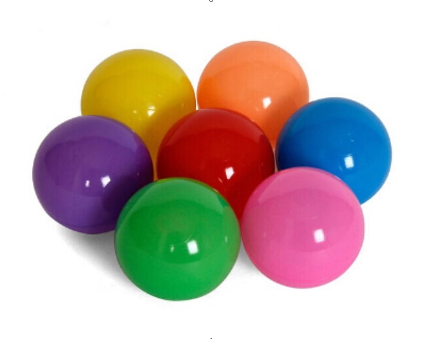 Board No More! Non-Toxic "Phthalate Free" Crush Proof Play Balls 7 Color: Pink, Green, Purple, Red, Blue, Yellow, Orange, 100pc/pk