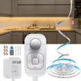 thumbnail image 1 of Tira de luz LED con sensor de movimiento, con adaptador de enchufe UL FCC, controlador multifuncional, atenuador, temporizador, luces debajo del gabinete para interior, cocina, escalera, escaparate, d, 1 of 1