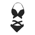 thumbnail image 2 of Conjunto de bikini para mujer, traje de baño femenino para fiestas en clubes, vacaciones, piscinas y spas. Negro, 2 of 9