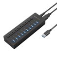 thumbnail image 1 of Divisor USB3.0 con fuente de alimentación, interruptor independiente de aleación de aluminio, estación de acoplamiento HUB de alta velocidad de uno a diez, 1 of 3