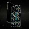 thumbnail image 6 of DistinctInk Clear Hybrid Case for Apple iPhone 13 Pro Max (6.7" Screen) - Vibrant Christian Crosses in Bold Design - Tempered Glass Back, 6 of 8