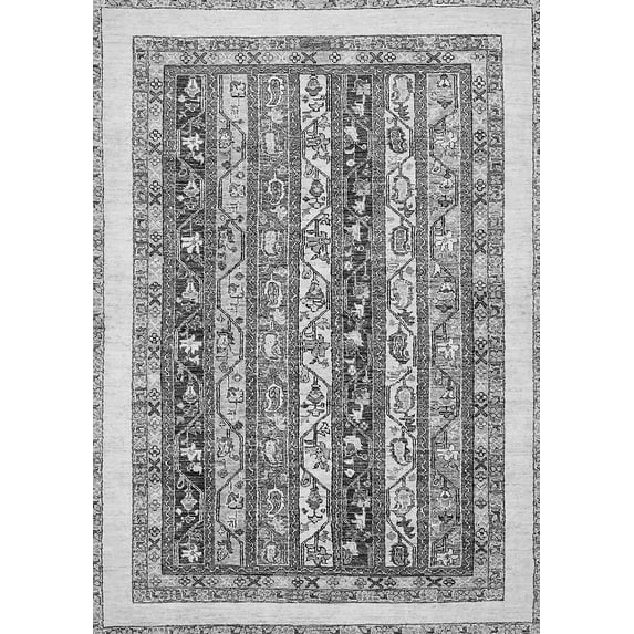 Ahgly Company Indoor Rectangle Abstract Gray Modern Area Rugs, 8' x 12'