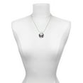 thumbnail image 3 of Delight Jewelry Silvertone Large Purple Butterfly with 6 AB Crystals Gymnastics Ring Charm Necklace, 18", 3 of 4