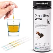 One Step Pet Urine Testing Strips, 100 x Urinalysis Parameter Tests for Dogs, Cats & Animals, Pet Test Glucose Strips, Accurate Testing for Vets, Detects UTI, Bladder, Kidney, Liver, SG, pH