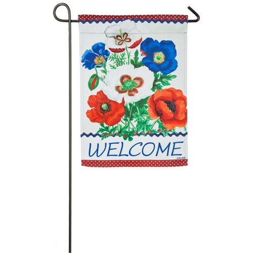 Evergreen Flag & Garden Floral Welcome 2-Sided Suede 1'6 x 1'0.5 ft. Garden Flag
