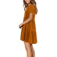 thumbnail image 2 of Amoretu Robe Tunique d'Été pour Femmes à Col en V, Décontractée, Ample et Fluide, Coupe Évasée, 2 of 4