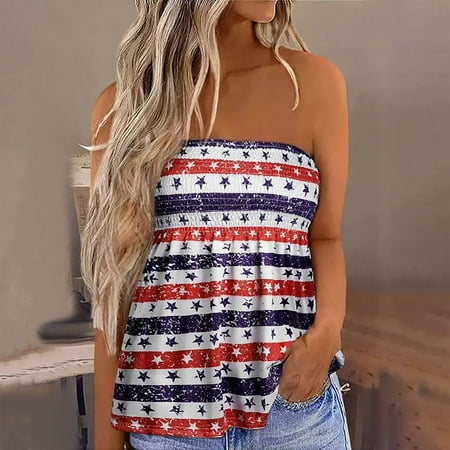 

Womens Tops Clearance under $15 Blouse Bustier Vest Tee Girls Sleeveless Strapless Off The Shoulder Cotton Graphic Camisole Tank Lounge Vest 0S