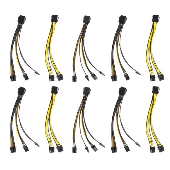 FELTECHELECTR Cable divisor de alimentación de 10 piezas, 8 pines, hembra para GPU a macho (6 y 2 pines)