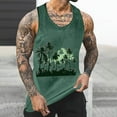 thumbnail image 2 of ZCFZJW Men's Workout Tank Tops Quick Dry Summer Tropical Palm Tree Print Gym Muscle Tees Fitness Bodybuilding Sleeveless Big and Tall Graphic T Shirts Green L, 2 of 5