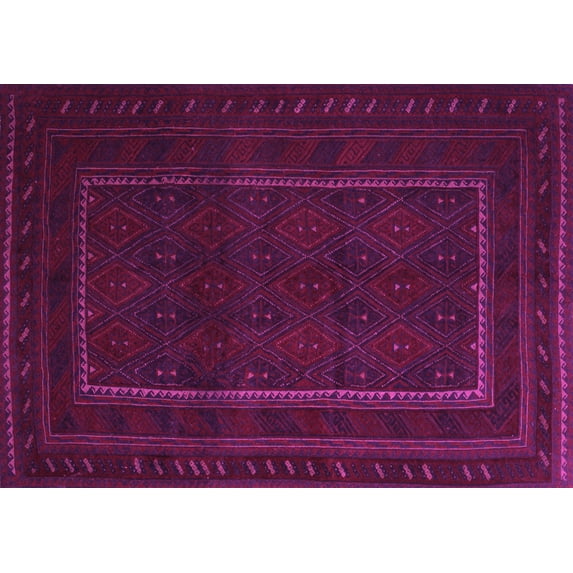 Ahgly Company Indoor Rectangle Southwestern Pink Country Area Rugs, 7' x 9'