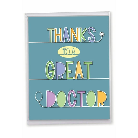 1 Large Funny Thank You Greeting Card (8.5 x 11 Inch) - Doctor Gratitude Thank You J9151TYG