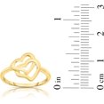 thumbnail image 4 of Floreo 10k Yellow Gold Double Hearts Women's Ring, 4 of 5