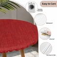 thumbnail image 5 of Red Round Fitted Tablecloth with Elastic Edge, Waterproof Table Cloth Table Cover for 45"-54" Tables, Farmhouse Burlap Solid Red Color Modern Linen Texture Tablecloths for Dining Picnic Outdoor, 5 of 9