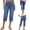 Blue, variant on JUSLIO Capris for Women Jeans Casual Fashion Straight Leg Solid Color with Pockets Capris Light Blue S
