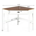 thumbnail image 2 of Patiojoy Corner Computer Desk Table Wood Workstation Natural& White, 2 of 5