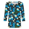 thumbnail image 6 of YUNAFFT Hawaiian Print Relaxed Fit Short Sleeve T-Shirt for Women with Round Neck Casual Comfort Top, 6 of 6