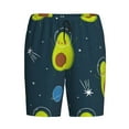thumbnail image 4 of Naloa Avocado in Space Men's Short Pajama Pants, Lounge Comfort Shorts with Elasticized Waistband and Side Pockets - XX-Large, 4 of 9