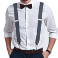thumbnail image 6 of Buyless Fashion Suspenders for Men - 48" Elastic Adjustable Straps 1 1/4" - Y Back with Metal Hooks - 5137-Denim-Blue, 6 of 6