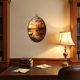 thumbnail image 4 of Canvas Wall Art Animal Deer Vintage Wildlife Rustic Duck Cabin Sunset Lake Realistic Oval Framed Canvas Prints Vintage Wall Hanging Decor for Home Decorations 8.6"x11.4", 4 of 7