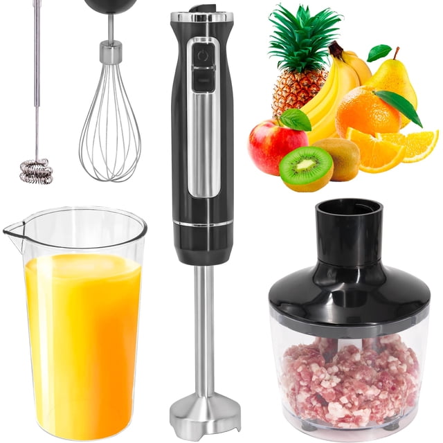 Batidora de mano POWERLIX 5 en 1 de 800 W con accesorios sin BPA