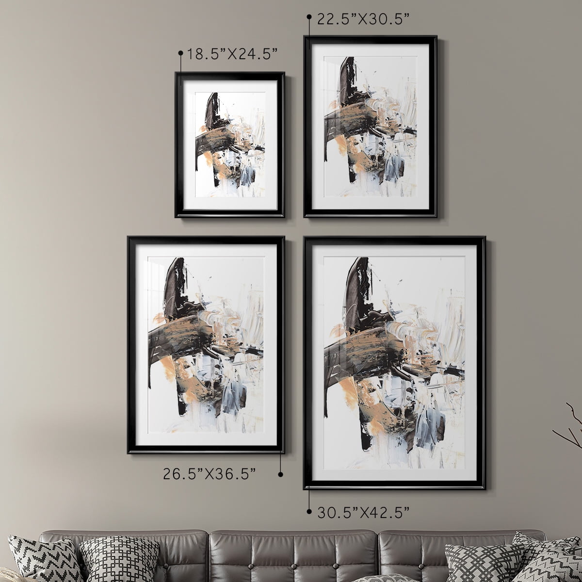 Wexford Home Ruckus I Premium Framed Print, 22.5" x 30.5" - Ready to Hang, Black (Set of 2)