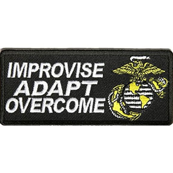 U.S. MARINE CORPS USMC IMPROVISE ADAPT OVERCOME PATCH - Color - Veteran Owned Business.