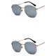 thumbnail image 3 of Minnieouse Gafas de sol hexagonales de moda, montura ligera, lentes polarizadas, protección Unisex, materiales de PC, plateado, blanco, plata blanco plataC4 2Conjunto, 3 of 6