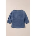thumbnail image 5 of Vintage-Inspired Country Chic Women's Shirt - Sky Blue with Ruffles and Pockets - [ZhiHiMeRi] | (US 4-6)S,Sky Blue, 5 of 12