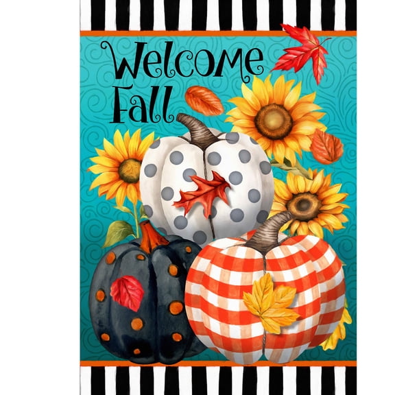 Briarwood Lane Fall Garden Flag 12x18 For Outdoor Perfectly Patterned Pumpkins For Fall Garden Flag Flags For Outside