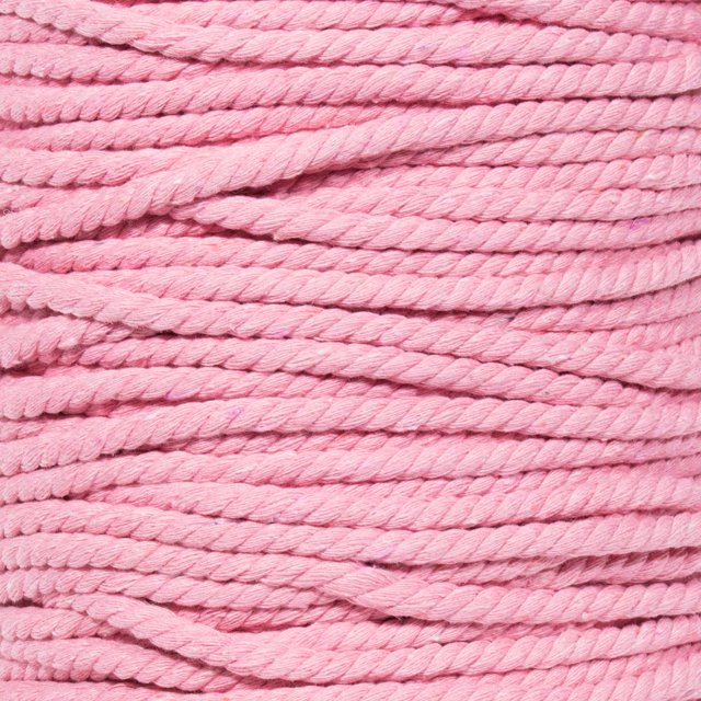 Super Soft 3 Strand Twisted Cotton Rope (Pink, 1/4 Inch x 100 Feet)