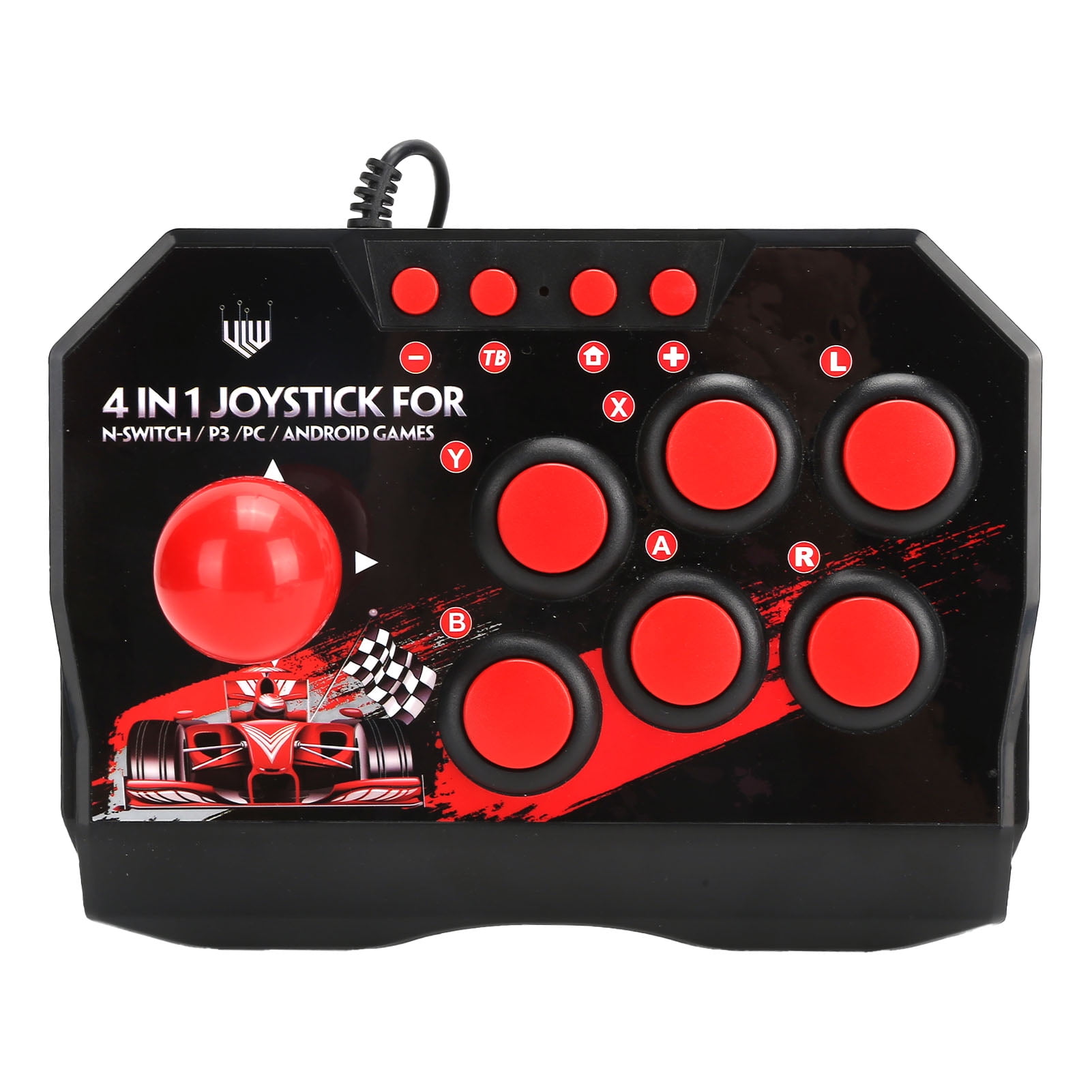 EBTOOLS USB Arcade Fighting Console Machine, Portable Arcade Fighting Stick  Fighter Joystick No Delay Controller for PC Computer Games