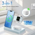 thumbnail image 3 of Wireless Charger,Magnetic Charging Stand Compatible with iPhone 17 16 15 14 13 12 11 Pro Max Plus XS XR X 8,for Apple Watch 9 8 7 6 5 4 3 2 SE,for AirPods 3 2 Pro,3 in 1 Charging Station, Blue, 3 of 11