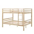 thumbnail image 4 of Full over Full Solid Wood Bunk Bed with Thick Posts, 800 lbs Total Weight Capacity, High Guardrails, Sturdy Ladder & Under-Bed Storage, No Box Spring Required,Maple, 4 of 9