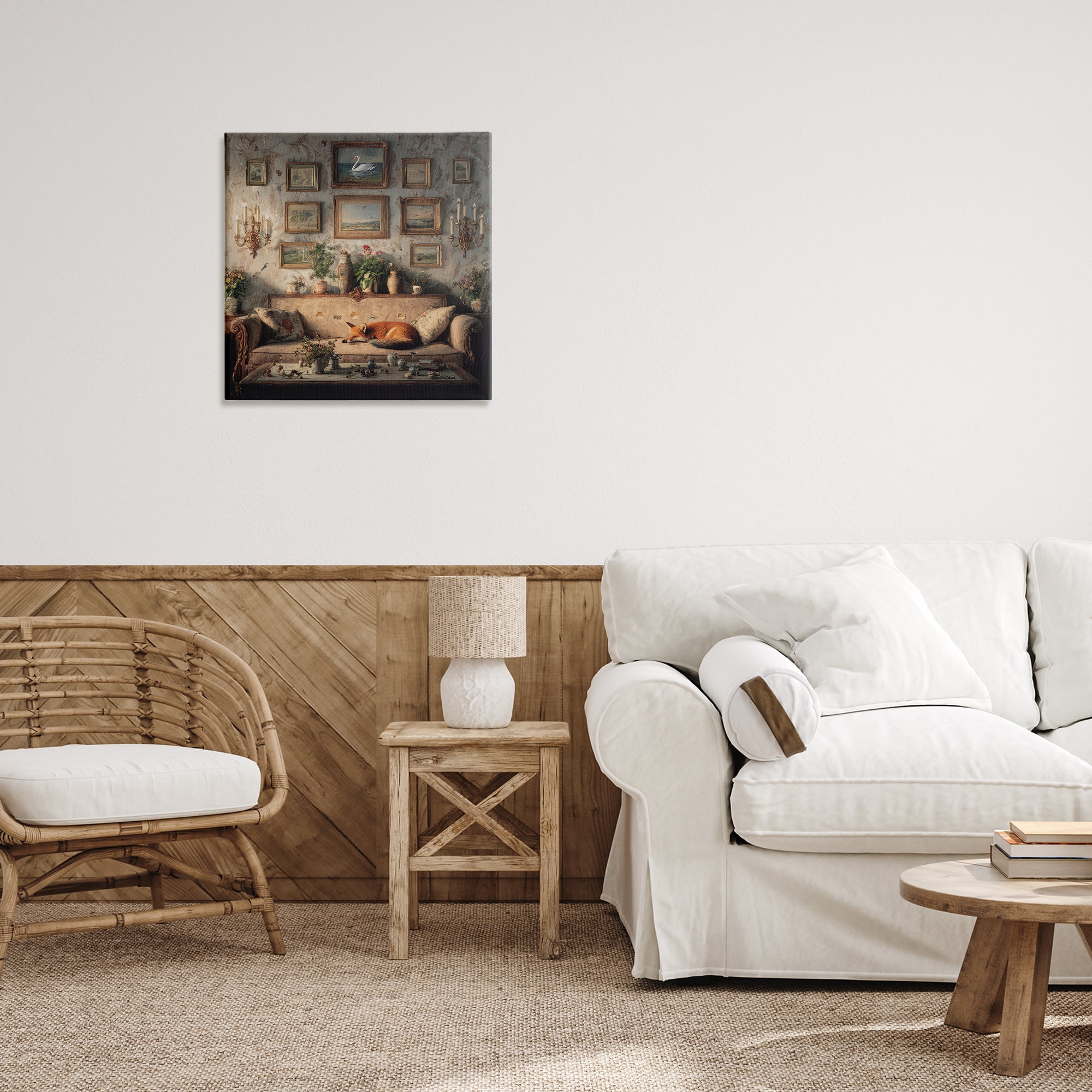 Stupell Industries Vintage Parlor with Fox Canvas Wall Art, design by The Wands Want