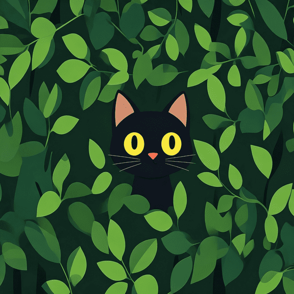 GJX Black Cat Hide Green Leaves Mouse Pad,35.4 X 15.7" Large Mouse Mat Non-Slip Rubber Stitched Edges for Writing Desk,Office,Home,Laptop Spacious Durable Desk Pad Mat