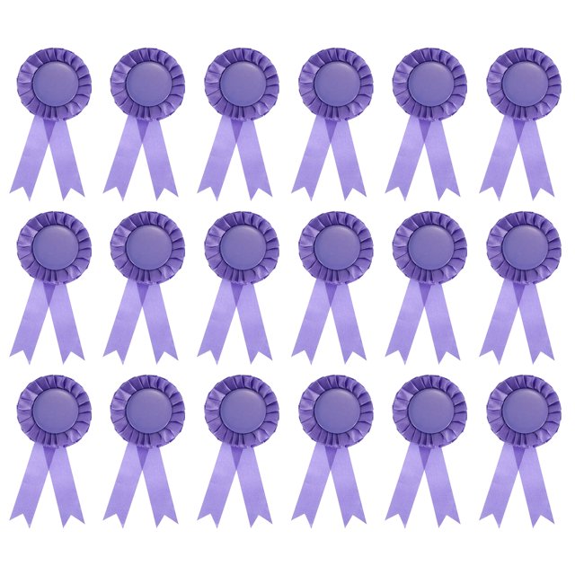 Unique Bargains Blank Award Ribbon, Rosette Ribbon Honorable Prize Recognition Ribbon, Purple, 18Pack