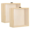 thumbnail image 1 of Unique Bargains 6x6 Wooden Shadow Box Display Case Memory Box with Glass Window, Natural Color 2 Pack, 1 of 5