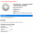 thumbnail image 2 of Rear Brake Rotor - Compatible with 2007 - 2009 Mercedes-Benz E550 2008, 2 of 2