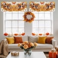 thumbnail image 4 of Kitchen Cafe Valance Curtain for Small Windows,Cute Fox Lying in Orange Maple Leaves Rod Pocket Short Valances,42x18in, 4 of 9