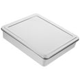 thumbnail image 5 of Zehuanyu Box Covered Baking Tray Stainless Steel Baking Pan With Lid Bread Baking Pan Cake Pan With Lid Bread Oven Ice Cream Container Freezer Box For Refrigerator Home Silver, 5 of 8