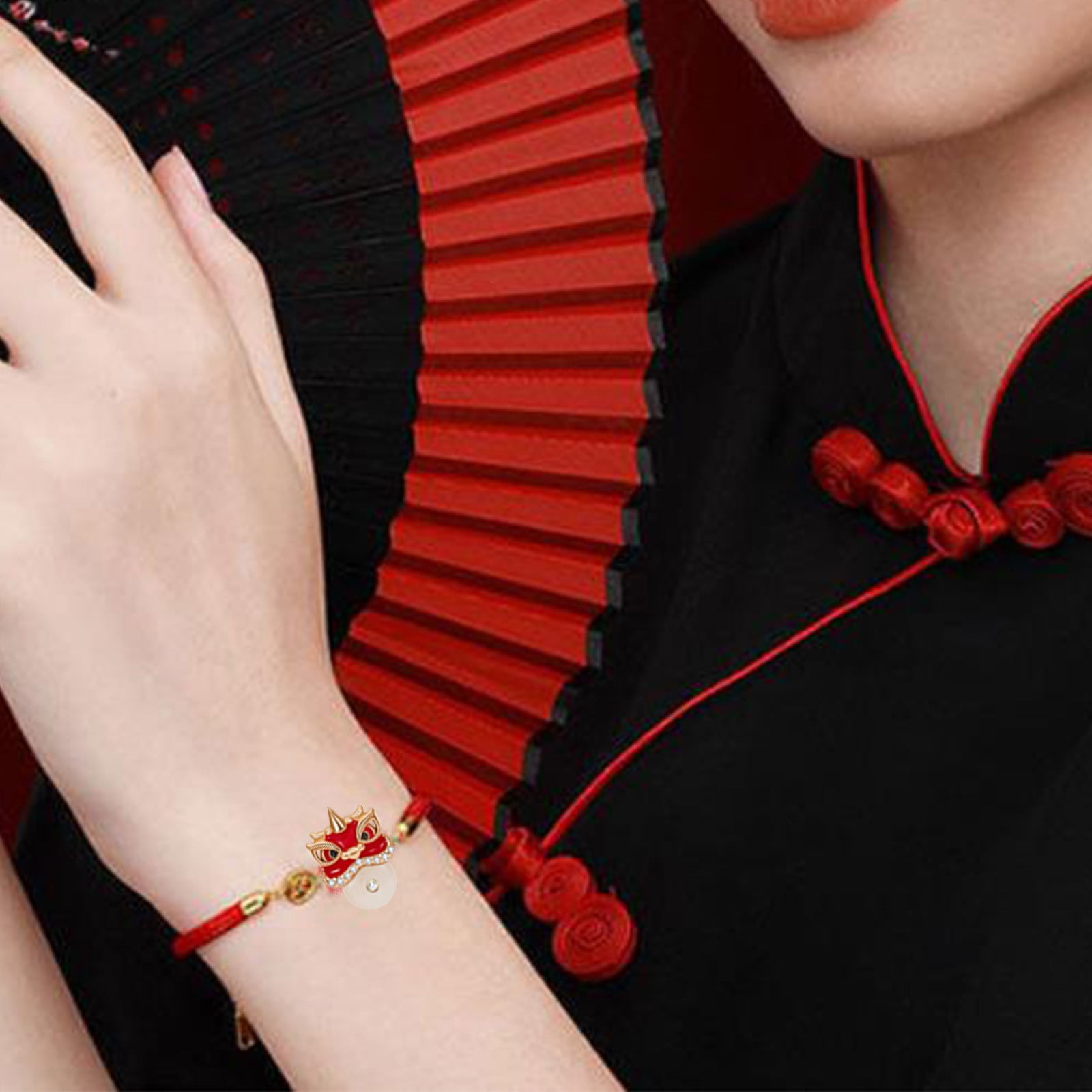 EGNMCR New Year Of Dragon Red String Bracelet Fexible Bracelet