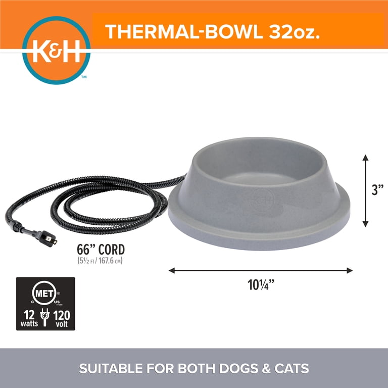 K&H Pet Products Thermal-Bowl Heated Water Bowl, 32 oz photo 3