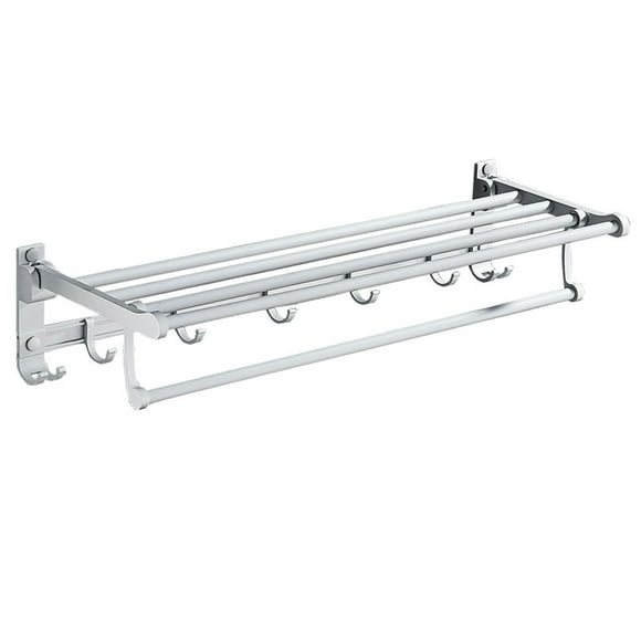 Toallero HappyWare Toallero Repisa para Baño Aluminio 5 Ganchos