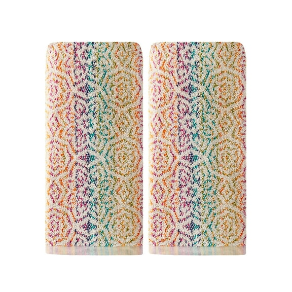 SKL Home Rhapsody Hand Towel (2-Pack), Multicolor, 16" x 26"