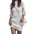 thumbnail image 2 of Ribbed Bodycon Sweater Dress, Casual Soft Ribbed Long Sleeve Bodycon Fashion For Female For Dating, 2 of 6