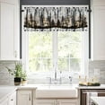 thumbnail image 4 of Misty Forest Valance Curtain, Rustic Farmhouse Pine Tree Landscape Country Woodland Deer Print Blackout Short Window Drape for Kitchen Living Room Bedroom, 54x18inch, 4 of 5