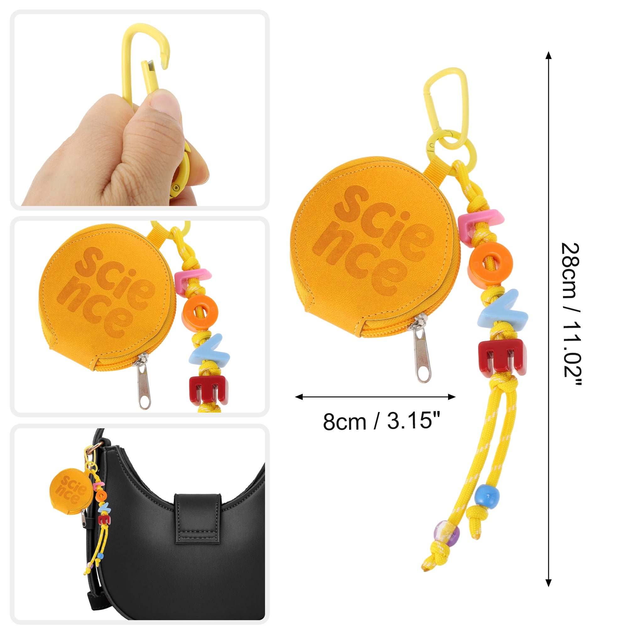 Unique Bargains Colorful Letter Wallet Handbag Charm for Bags and Purses Yellow